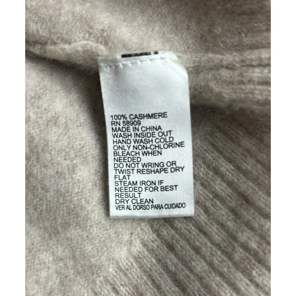 Antonio Melani Maddie 100% Cashmere‎ V-Neck Sweater Long Sleeve Small Oatmeal